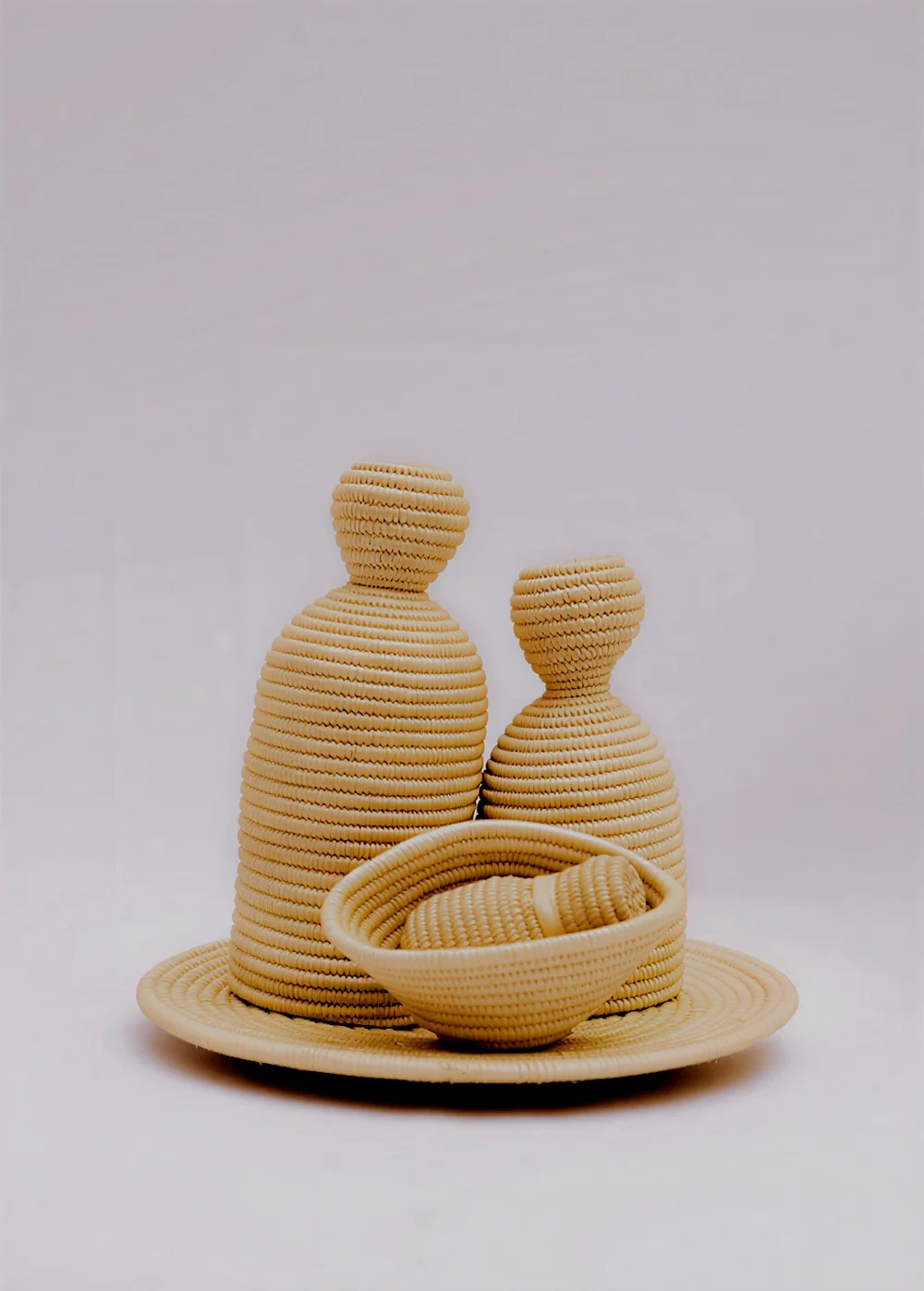 Traditional Ugandan Coiled Raffia & Woven Nativity Set